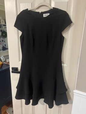 Elegant Black Layered Hem Dress